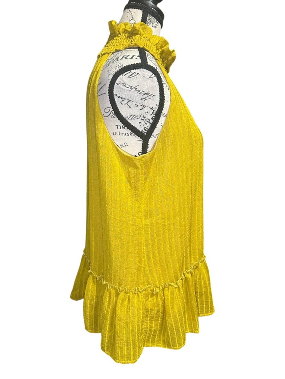 THML Mustard Ruffle-Hem Halter Top - Picture 6 of 7